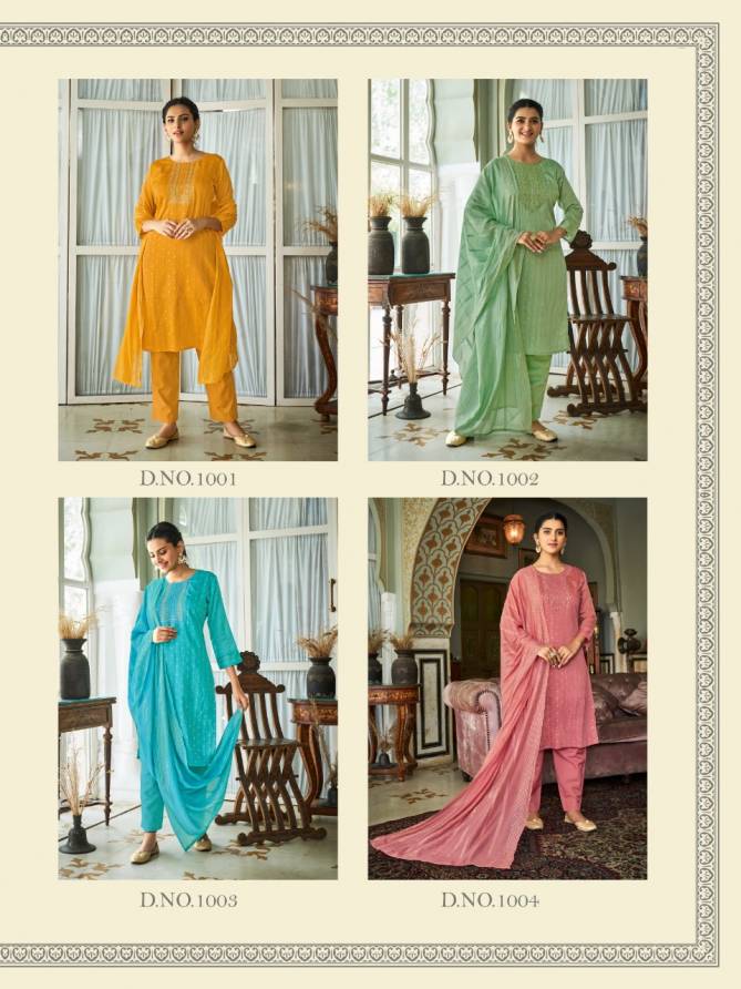 Vitara Tyohar Viscose Fancy Ethnic Wear Kurti With Pant And Dupatta Readymade Collection